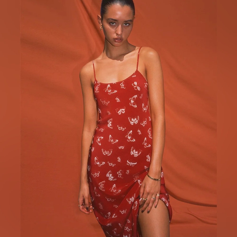 REALISATION PAR | MIDI DRESS | RED | MEDIUM